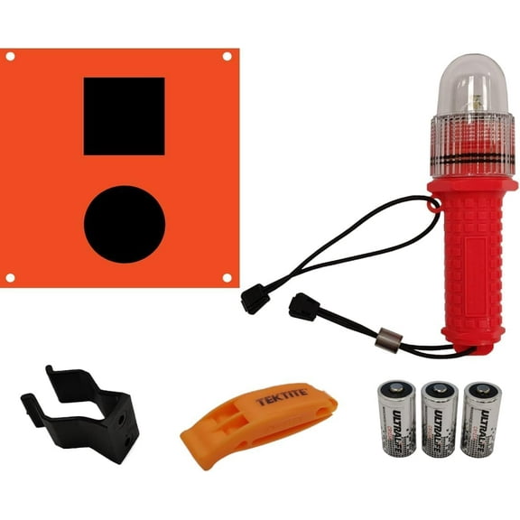 SOSeFLARE5 NO More Flares! KIT. Includes Electronic Boat Distress Flare, USCG Approved to Replace Flares. Complete Day/Night Flare & Audible Signal Replacement kit for Boats. Made in USA!