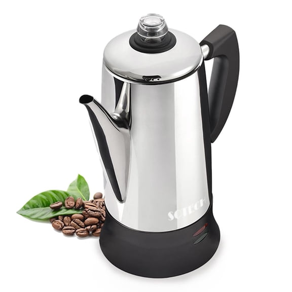SOTECH Percolator Coffee Pot Electric Maker with Cool Touch Handle, Clear Brew Progress Knob(12 Cup)