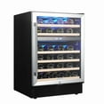 thumbnail image 1 of SOTOLA Wine Cooler 24 Dual Zones inch Wine Refrigerator 46 Bottles Built-in Wine Fridge Under Counter or Freestanding Auto Defrost 6 Removable Shelves Glass Door Quiet for Home Office Bar, 1 of 7