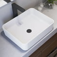 SOTOMO MJ695 White Bathroom Vessel Sink, Rectangular Ceramic