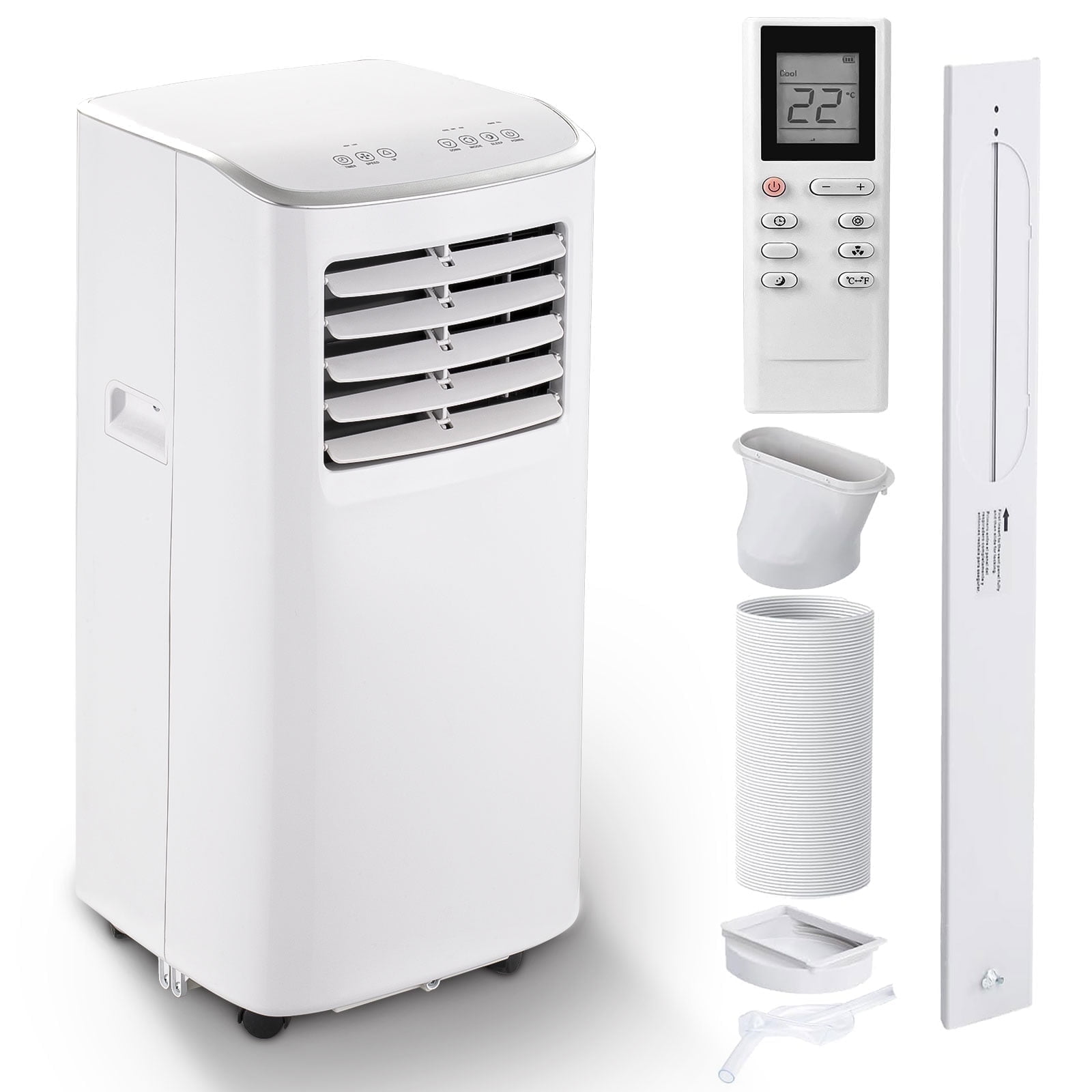 Sotoplay 8500 BTU  4 in 1 Portable Air Conditioner,Portable Ac up  Cooling to 450 Sq.ft with 24-Hour Timer Remote Control,Windows kit,Brush,White