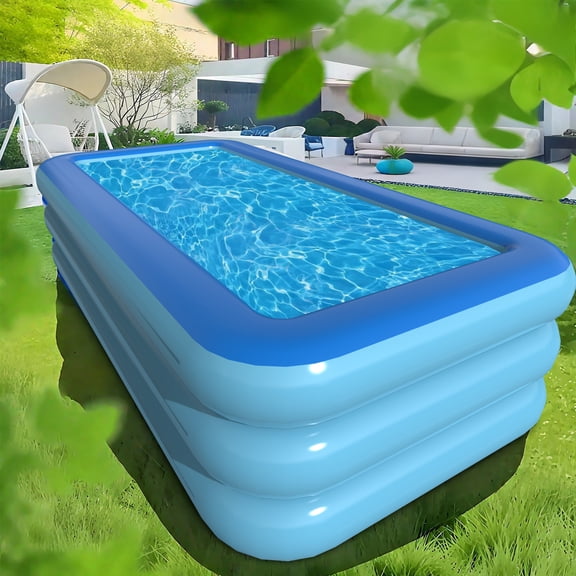 SOTOS 1000-Gallon 120"x60"x23" XL Inflatable Pool - Sleek Minimalist Design, Sun-Kissed Summer Luxury for Backyard & Garden