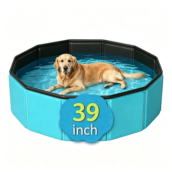 SOTOS 39x12'' Pet Pool Dogs Swimming Pool Wash Tub for Dogs/Cats, Blue