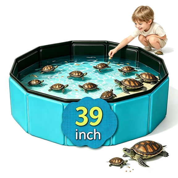 SOTOS 39x12'' Pet Pool Dogs Swimming Pool Wash Tub for Dogs/Cats, Blue
