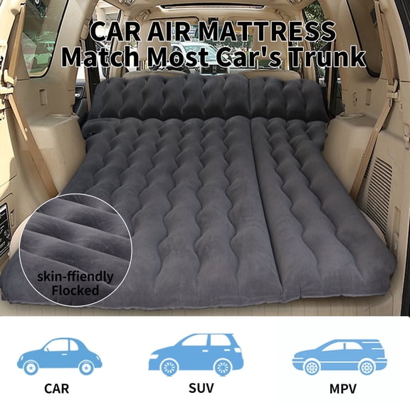 SOTOS Car Air Mattress for SUV Backseat, Built-in Pillow & Flocked Top, Electric Pump, Portable for Family Camping