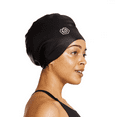 thumbnail image 1 of SOUL CAP Large Swimming Cap - Long Hair, Curls, Dreadlocks, Extensions & Afros  - Unisex - 100% Silicone (L, Black, Swim Cap), 1 of 10