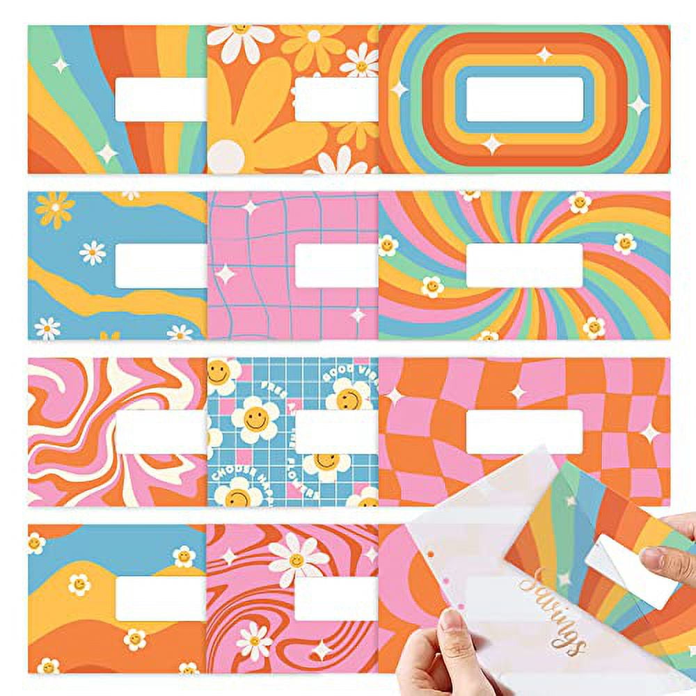 SOUL MAMA A6 Cash Envelopes for Budgeting Binder 12 Pcs Back to 70's