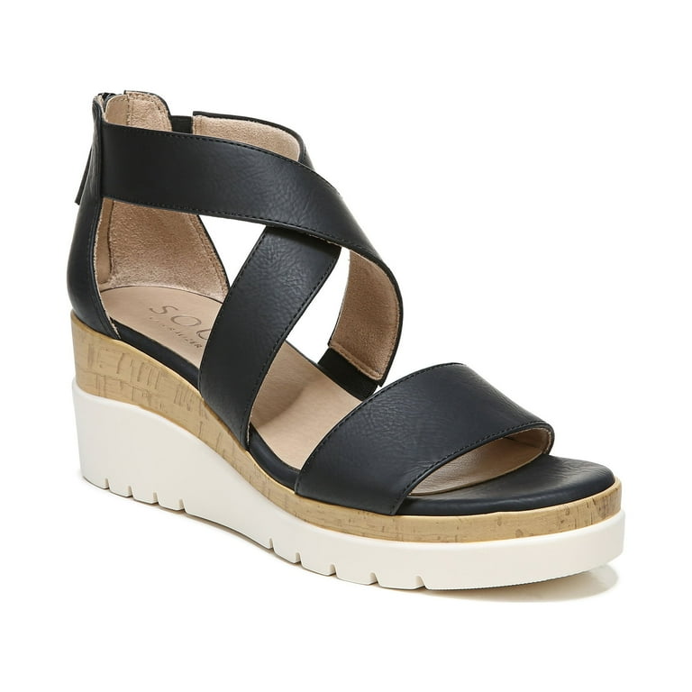 SOUL Nature Womens Goodtimes Strappy Wedge Sandals Casual Style Medium Wide Width Walmart