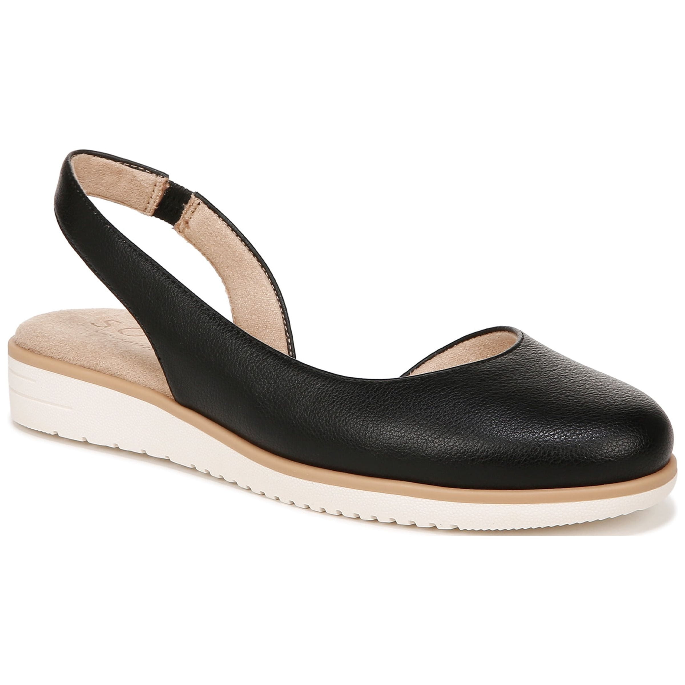 (取寄) ナチュラライザー レディース ソウル アイデア ドルセー Naturalizer women Soul Idea D'Orsay Black Faux Leather SOUL Naturalizer Womens Idea-Dorsay Slingback Casual Flats