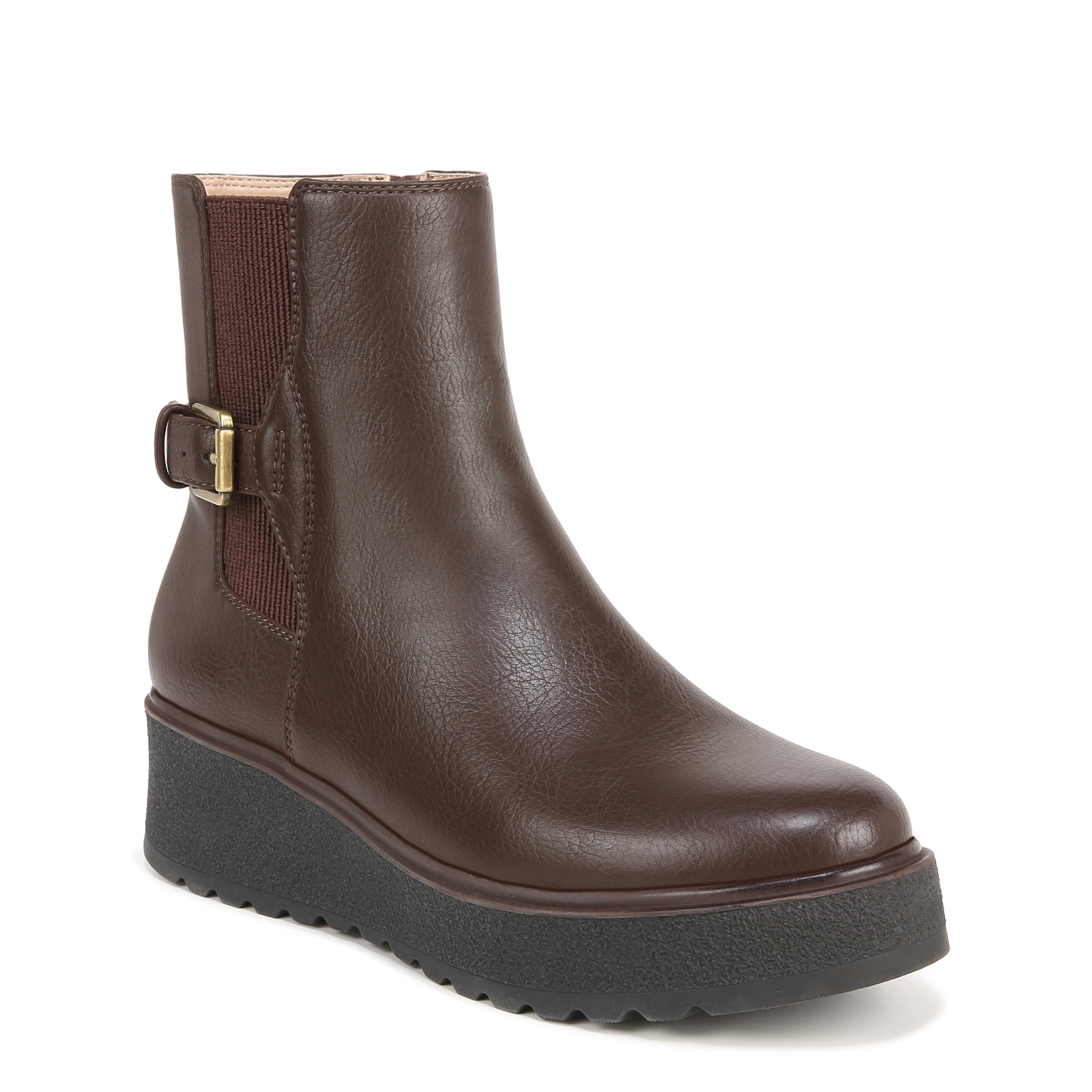SOUL Naturalizer Womens Jayda Mid Shaft Flat Ankle Boots Medium Wide Width Walmart