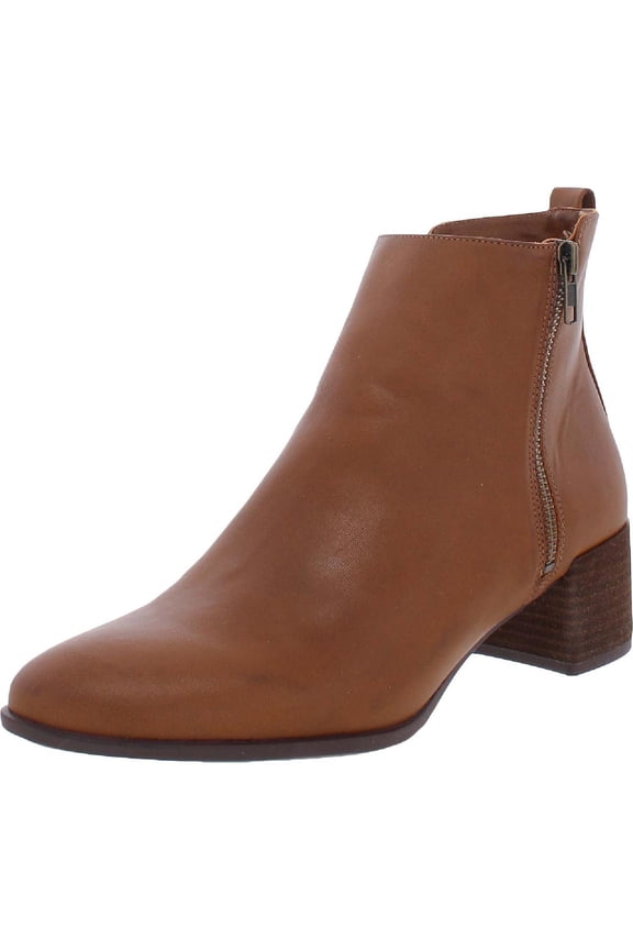 SOUL Naturalizer Womens Richy Zip Faux Leather Block Heel Ankle Boots