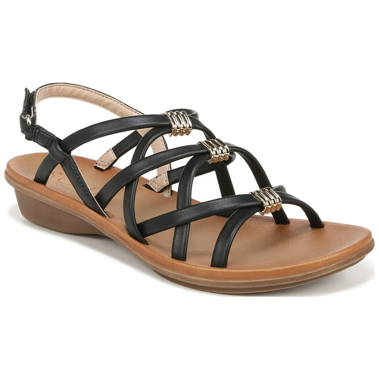 SOUL Naturalizer Womens Sierra Strappy Flat Sandals Medium Wide Width Walmart