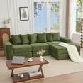thumbnail image 1 of SOULART 102.00" Cloud Couch, Green Sectional Sofa, Convertible Floor Sleeper Sofa for Living Room, No Assembly Required with 6 Pillows, 1 of 13