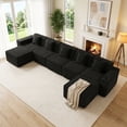 thumbnail image 1 of SOULART 162.38" boneless sectional couch,U shaped modular sectional sofa, cloud couches for living room, No Assembly Required, Black, 1 of 15