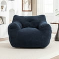 thumbnail image 1 of SOULART 37.00" Bean Bag Chair, Blue High-Density Foam Bean Bag Sofa with Armrests, Stuffed Comfy Chair for Adults in Living Room, Bedroom, Reading, 1 of 10