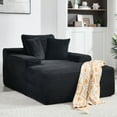 thumbnail image 1 of SOULART 46.46" Cloud Couch, Black Modern Corduroy Sofa Bed Lounge for Small Spaces, No Assembly Required, 1 of 9