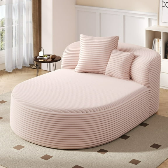SOULART 51.6" Cloud Couch, Pink Modern Chaise Lounge Sofa with Boneless Compression Design and Two Supportive Pillows for Living Room