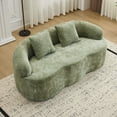 thumbnail image 1 of SOULART 66.93" Loveseat Sofa, Green Curved Cream Couch with Round Armrest, Compression Design with 2 Pillows, No Assembly Required for Small Spaces, 1 of 11