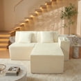 thumbnail image 1 of SOULART 67"Cloud Sofa,L shaped loveseat with Ottoman, Modern Modular sofa for livingroom,No Assembly Required,White（Right Side）, 1 of 7