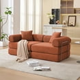 thumbnail image 1 of SOULART 73.00" Cloud Couch, Orange Sectional Sofa with Modular Convertible Design,Folding Mattress Sofa Bed for Small Spaces, 1 of 13