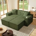 thumbnail image 1 of SOULART 76.76" Bed Sofa, Modular Sectional Loveseat Sofa with 2 Ottoman, U shaped loveseat for livingroom,No Assembly Required,Green, 1 of 9