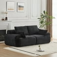 thumbnail image 1 of SOULART 84.25" Cloud Couch, Black Modern Modular Loveseat Sofa with Memory Foam & Corduroy Fabric, Pet-Friendly, No Assembly Required, 1 of 9