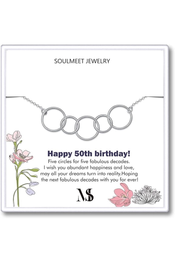 SOULMEET 60th 50th 40th 30th Birthday Bracelet Gifts for Women, Each Sterling Silver Circle for A Fabulous Decades