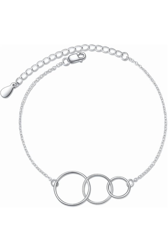 SOULMEET 60th 50th 40th 30th Birthday Bracelet Gifts for Women, Each Sterling Silver Circle for A Fabulous Decades