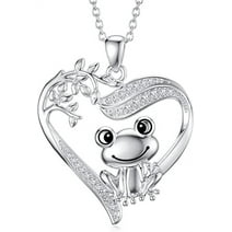 SOULMEET 925 Sterling Silver Frog Pendant Necklace Jewelry Gifts for Women Girls Sister Mom Birthday
