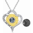 thumbnail image 1 of SOULMEET 925 Sterling Silver I Love You 100 Languages Necklace I Love You Forever Infinity Heart Mom Sunflower Projection Pendant Necklace for Women Mother's Day Gift, 1 of 10