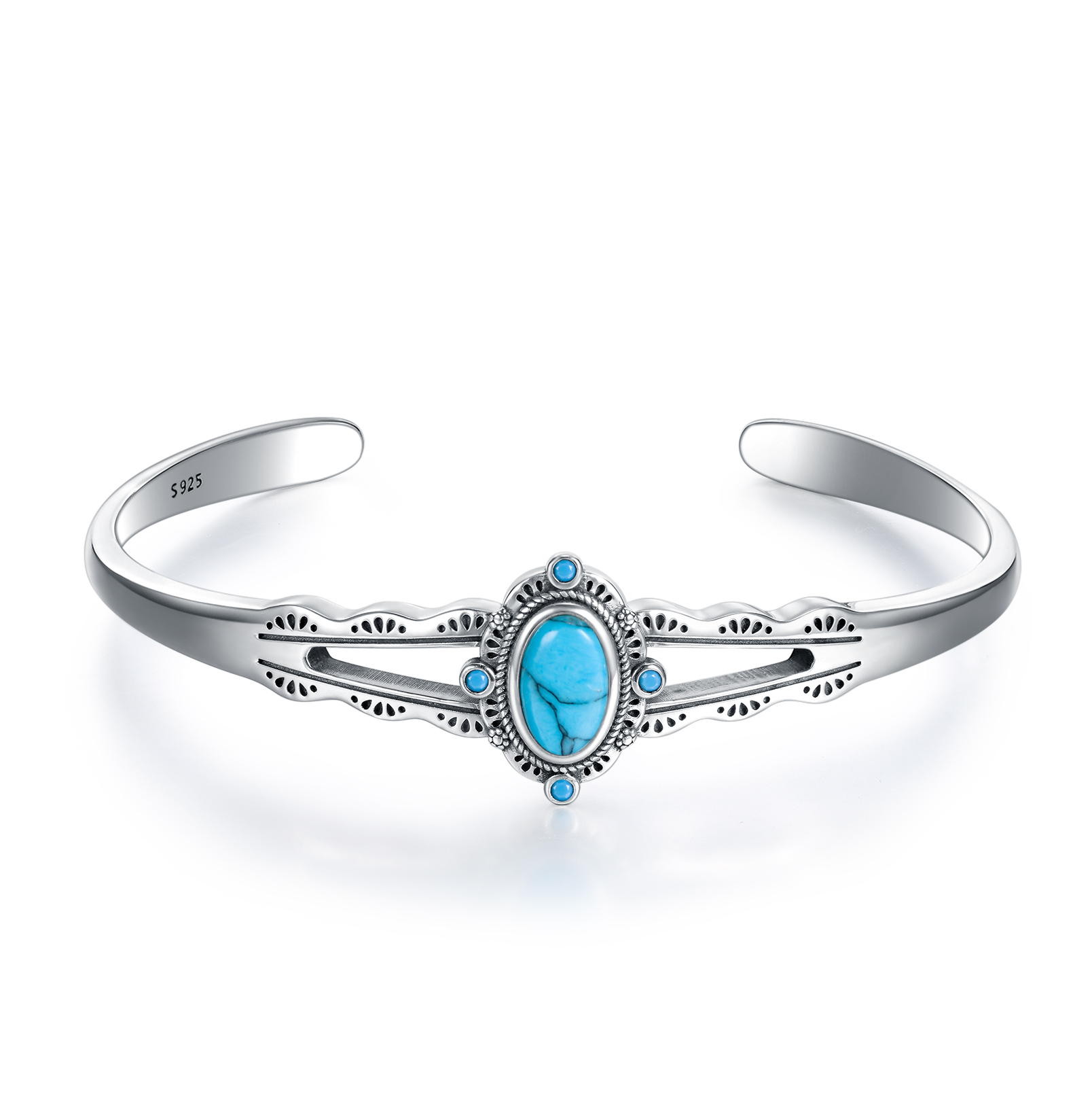 925 Sterling Silver Turquoise Feather Necklace - Bohemian Pendant Jewelry Gift For Women & Men
