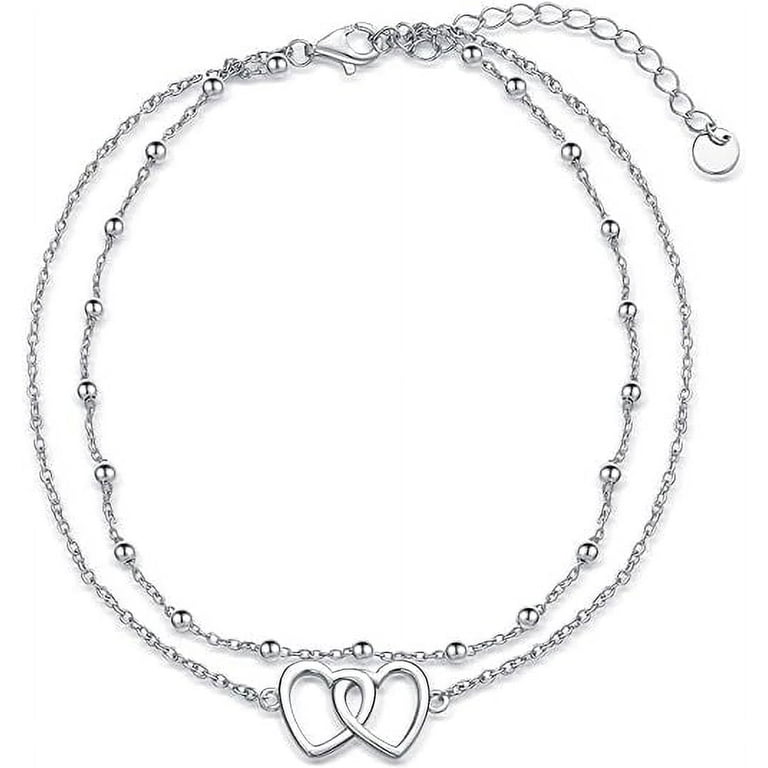 Cross Ankle Bracelet Anklet Chain Sterling Silver Adjustable Length, 9 Cross Ankle Bracelet Anklet Chain Sterling Silver Adjustable Length, 9