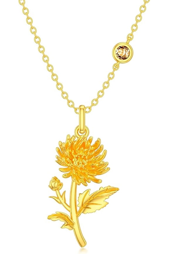 Birth Flower Necklace Birthstone 12 Month Bouquet Pendant Floral S925 Sterling Silver Birth Flower Pendant Jewelry Birthday Mother’s Day Gift