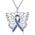 thumbnail image 1 of SOULMEET Butterfly Necklace 925 Sterling Silver with Crystal Cancer Survivor Jewelry Gifts for Women, 1 of 4