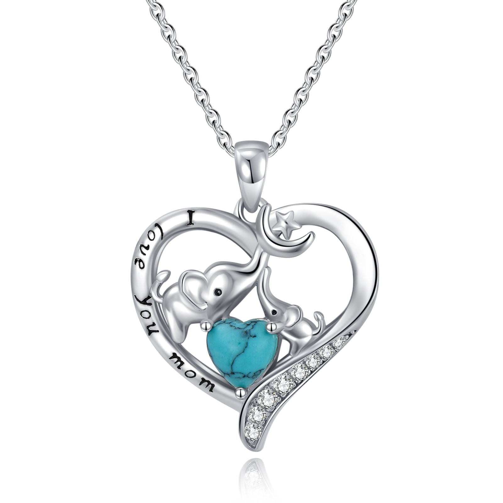 SOULMEET Christmas Gift 925 Sterling Silver Mom and Baby Elephant