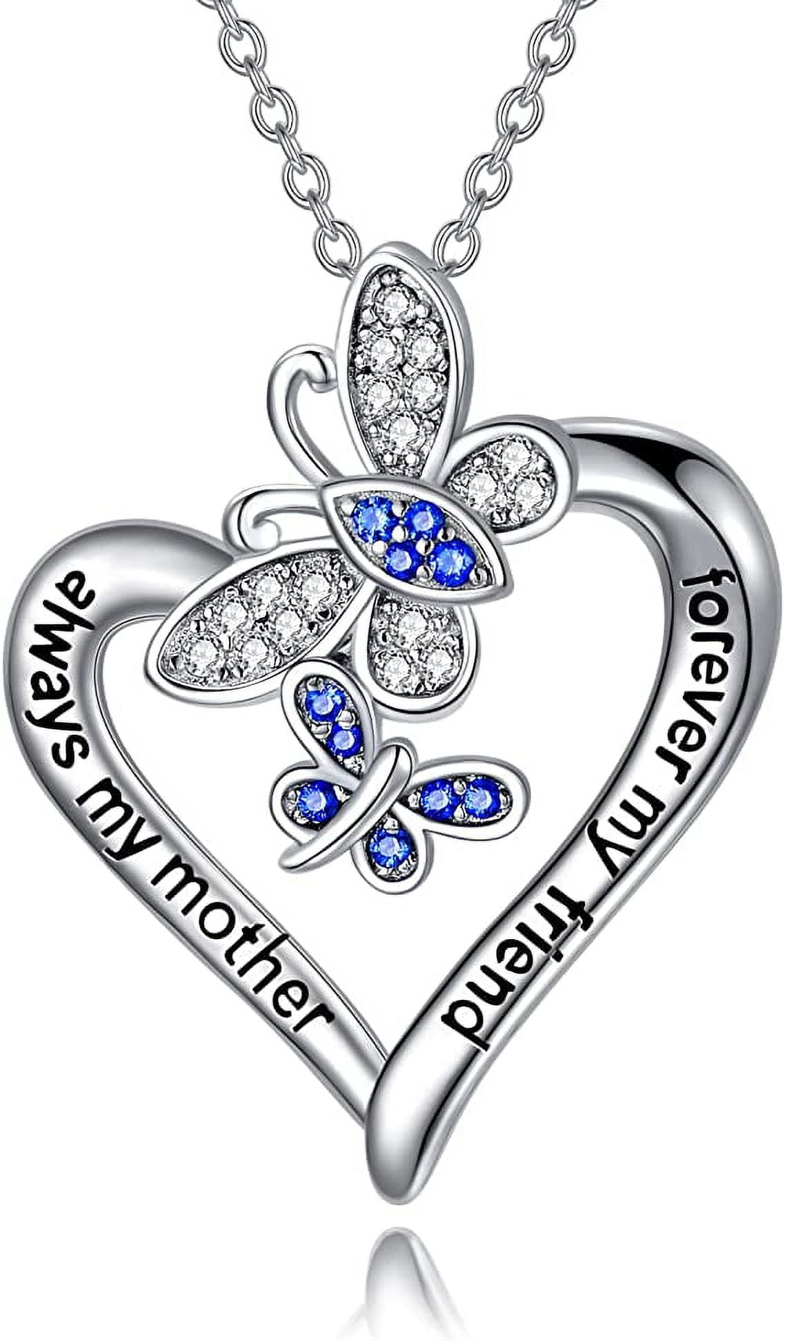 SOULMEET Christmas Gift Butterfly Pendant Heart Necklace 925 Sterling