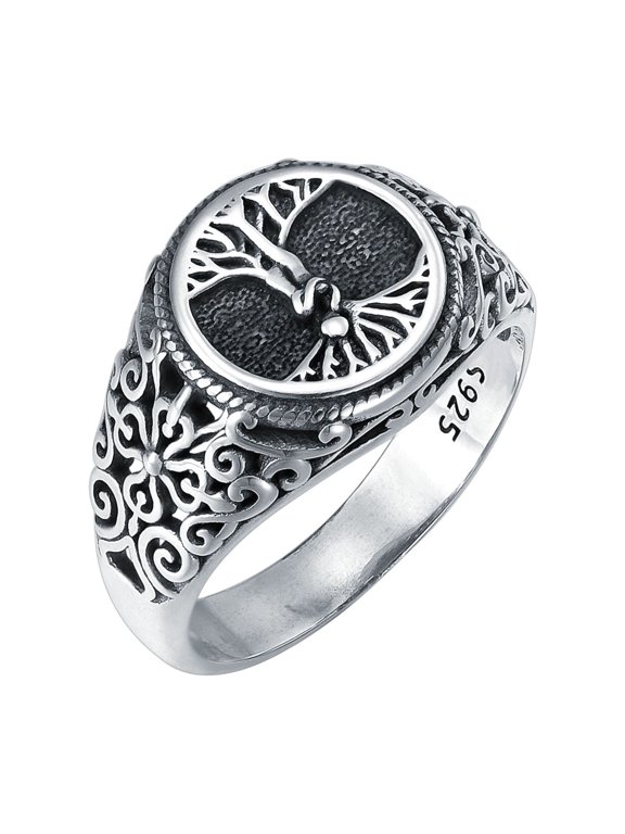 Christmas Gifts Viking Tree of Life Rings for Men 925 Sterling Silver Tree of Life Family Ring Jewelry Gift for Men Friend Father