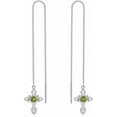 thumbnail image 1 of SOULMEET Cross Birthstone Threader Earrings 925 Sterling Silver Gemstone with Cross Christian Long Chain Ear Line Jewelry for Women Gifts, 1 of 7