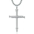 thumbnail image 1 of SOULMEET Cross Necklace for Men 925 Sterling Silver Men’s Nail Cross Necklace with 22”+2” Stainless Steel Chain Gift for Men, 1 of 7