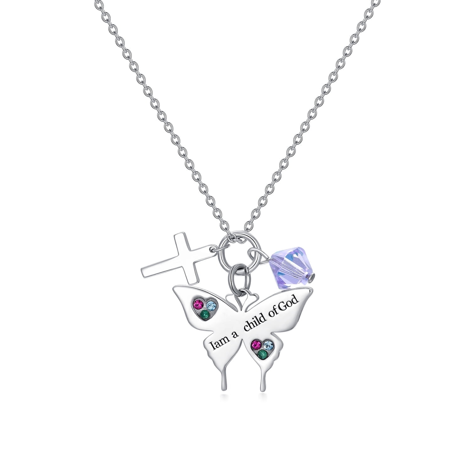 SOULMEET Daisy Necklace 925 Sterling Silver I Am a Daughter of God Jewelry for Women Baptism Communion Gifts for Birthday Gift