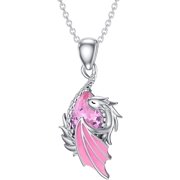 SOULMEET Dragon Birthstone Necklace Wyvern Dragon Pendant Necklace Gift for Women