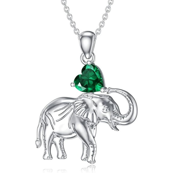 SOULMEET Elephant Necklace Birthstone Elephant Pendant Necklace for Women