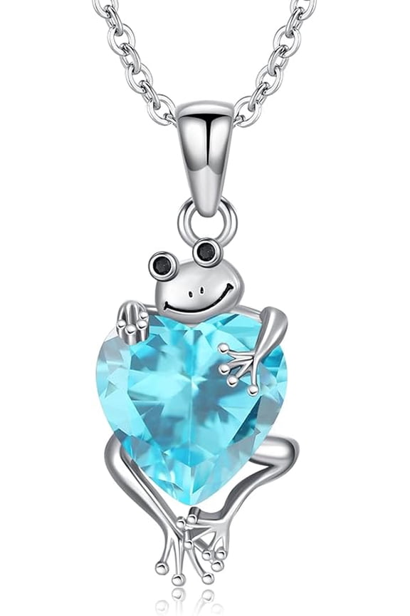 Frog Necklace Birthstone Frog Pendant Necklace Present for Women Friends