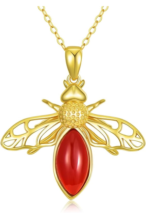 Genuine Turquoise Bee Pendant Necklace, Sterling Silver Boho Native Western Jewelry Christmas Gift for Women