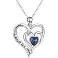 thumbnail image 1 of SOULMEET Gifts for Mom 925 Sterling Silver Love Heart Necklace Jewelry Gift for Women Mom, 1 of 6