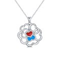 thumbnail image 1 of SOULMEET Heart Necklace for Women Sterling Silver Cubic Zirconia Flower Pendant Necklace Anniversary Jewelry Gift for Women Birthday Gift, 1 of 5