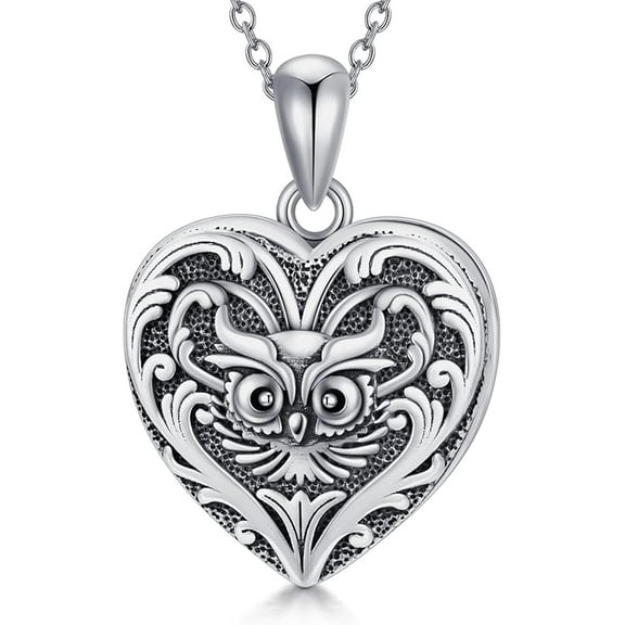 SOULMEET Heart Shaped Bird Locket Necklace That Holds Pictures Photo Sterling Silver Animal Jewelry Personalized Locket Necklace