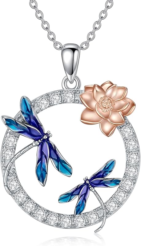 SOULMEET Ladybug/Dragonfly/Butterfly Necklace 925 Sterling Silver Unique Pendant Necklace Mother's Day Birthday Christmas Jewelry Gifts for Women Mother Wife