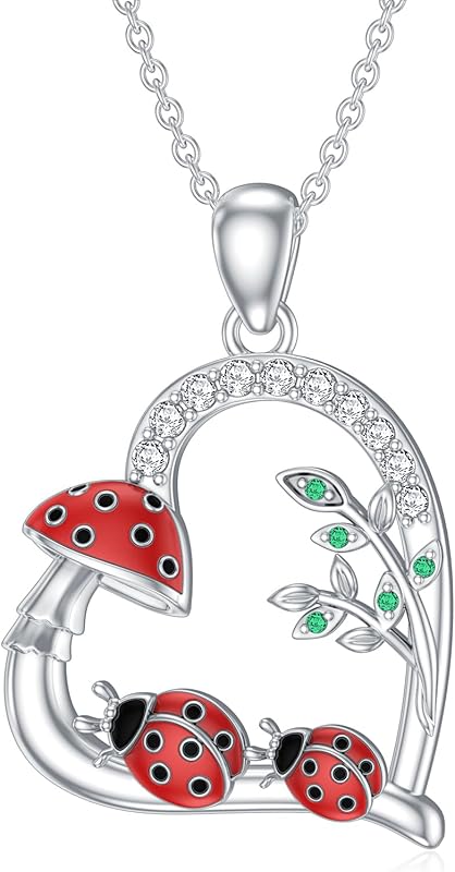 SOULMEET Ladybug/Dragonfly/Butterfly Necklace 925 Sterling Silver Unique Pendant Necklace Mother's Day Birthday Christmas Jewelry Gifts for Women Mother Wife