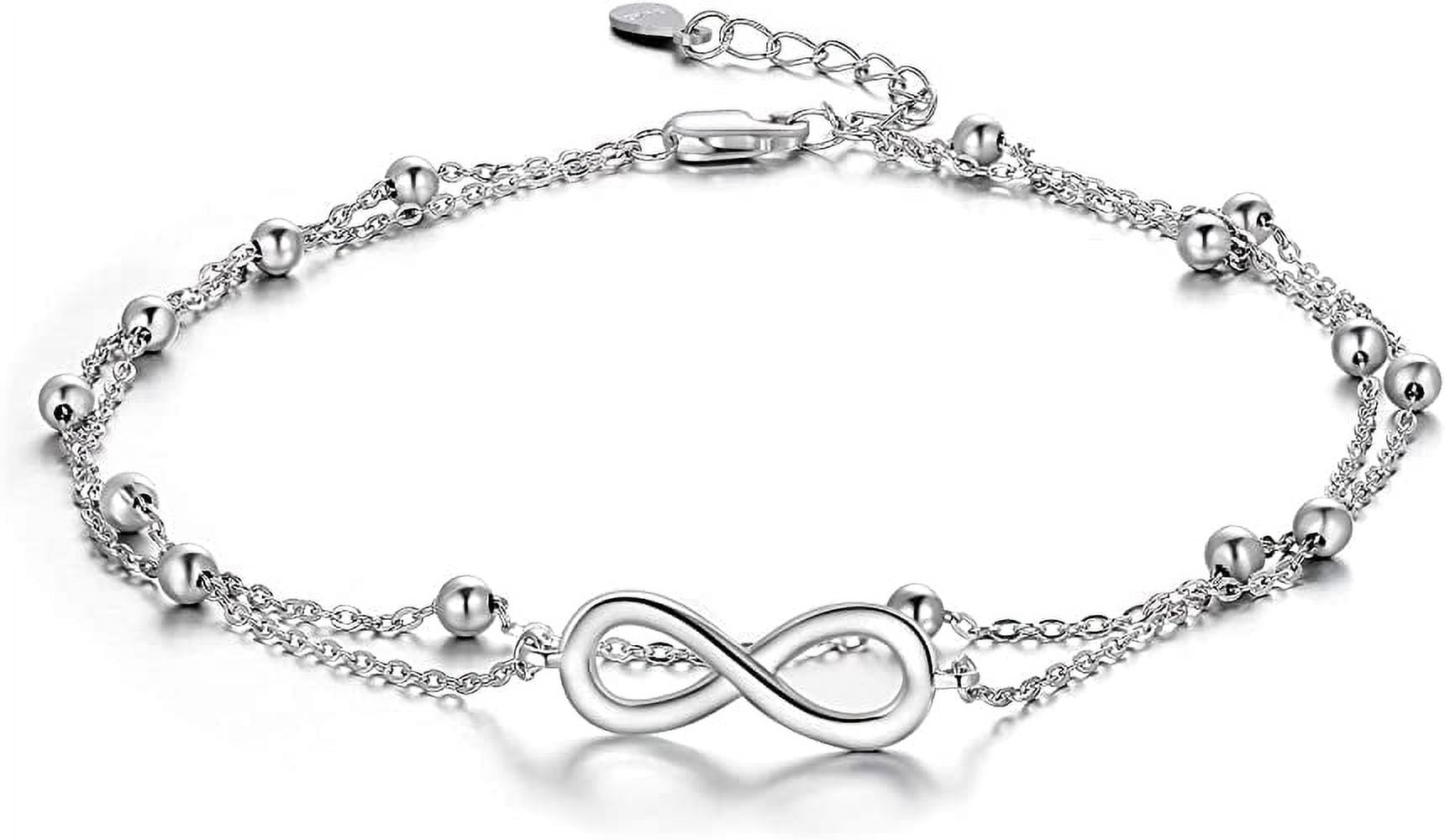 Silver infinity ankle bracelet deals
